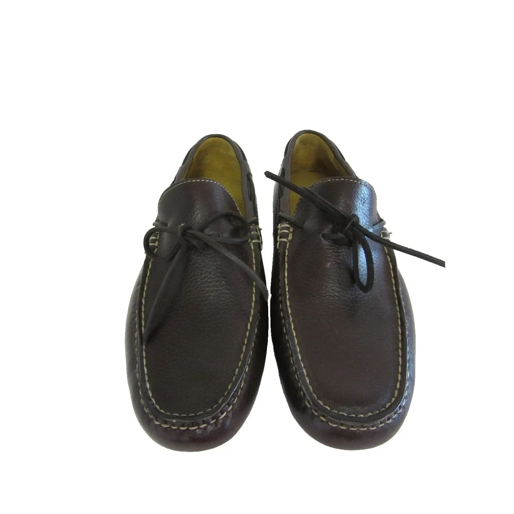 Men's Sebago Denton Dark Brown Laced Comfort Driving Loafer 9.5 Boat Shoe